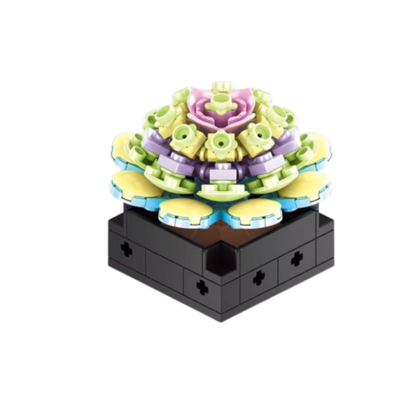 MJI Succulents Plant Puzzle Brick Assembled Designer Set Figures - 115 Pcs - Multi-Color | MJI-13007